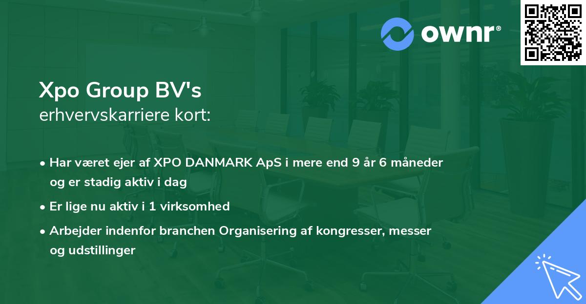 Xpo Group BV's erhvervskarriere kort