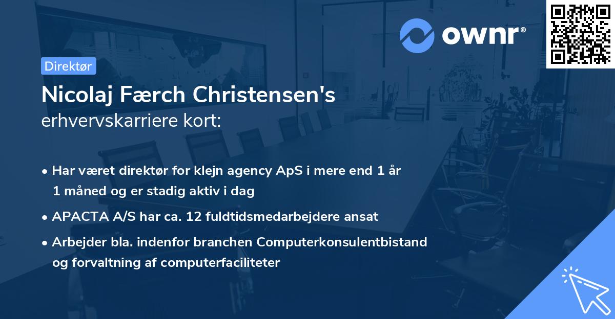 Nicolaj Færch Christensen's erhvervskarriere kort