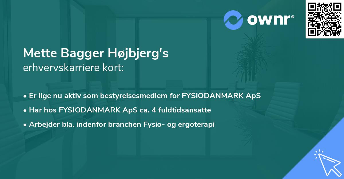 Mette Bagger Højbjerg's erhvervskarriere kort