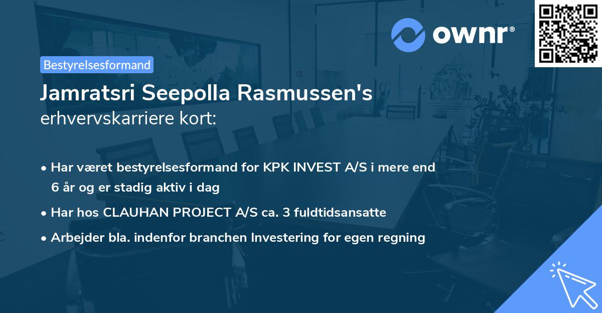 Jamratsri Seepolla Rasmussen's erhvervskarriere kort