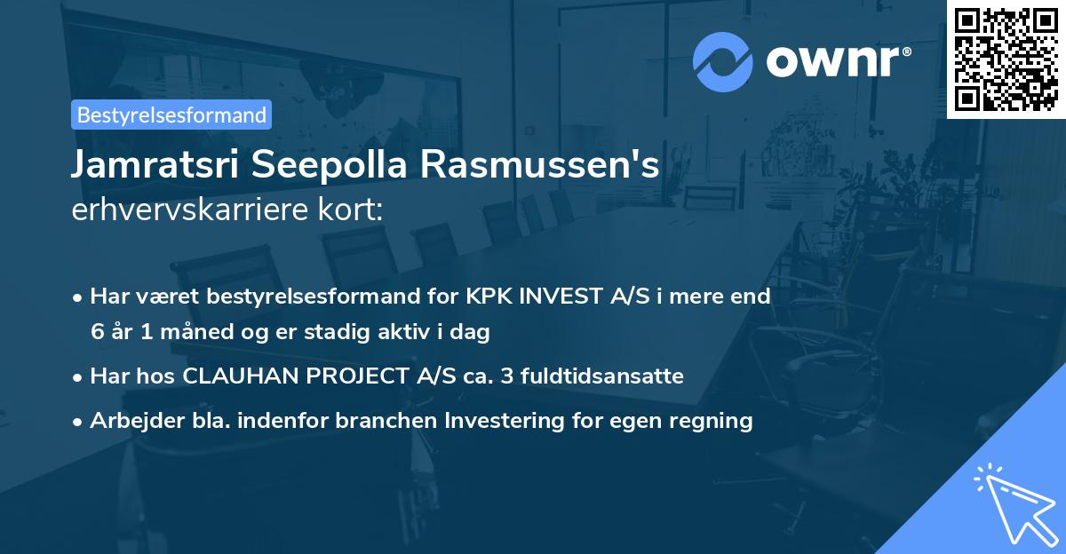 Jamratsri Seepolla Rasmussen's erhvervskarriere kort