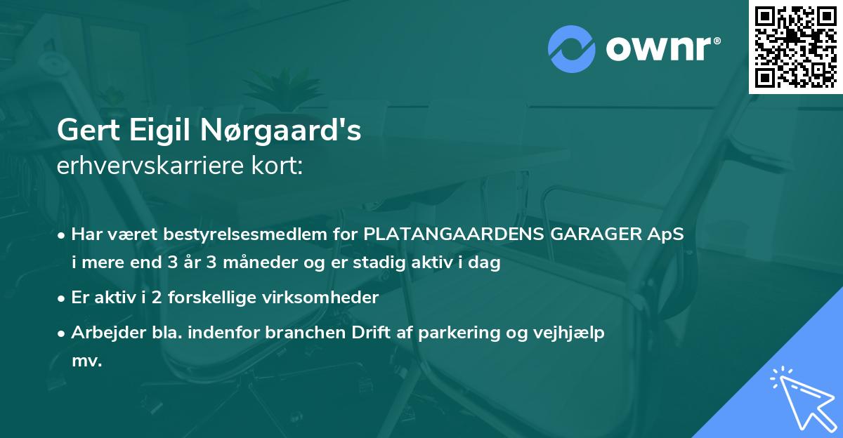 Gert Eigil Nørgaard's erhvervskarriere kort