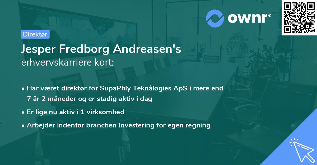 Jesper Fredborg Andreasen's erhvervskarriere kort