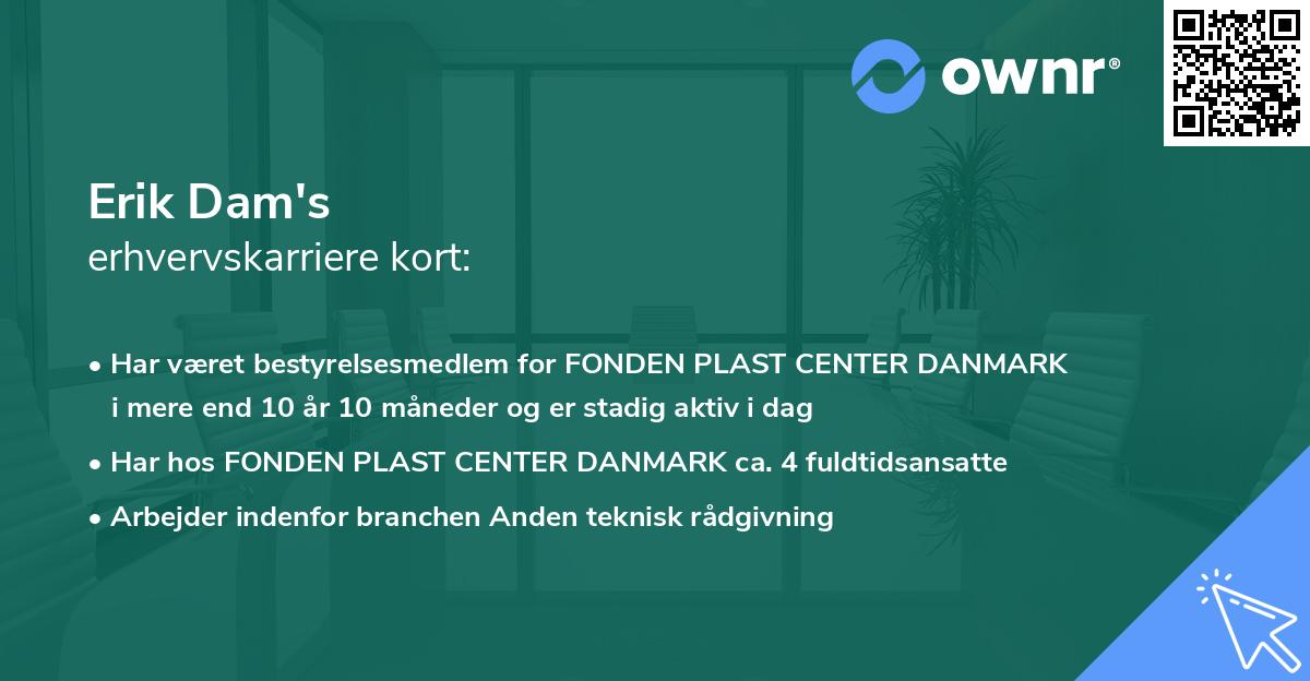 Erik Dam's erhvervskarriere kort