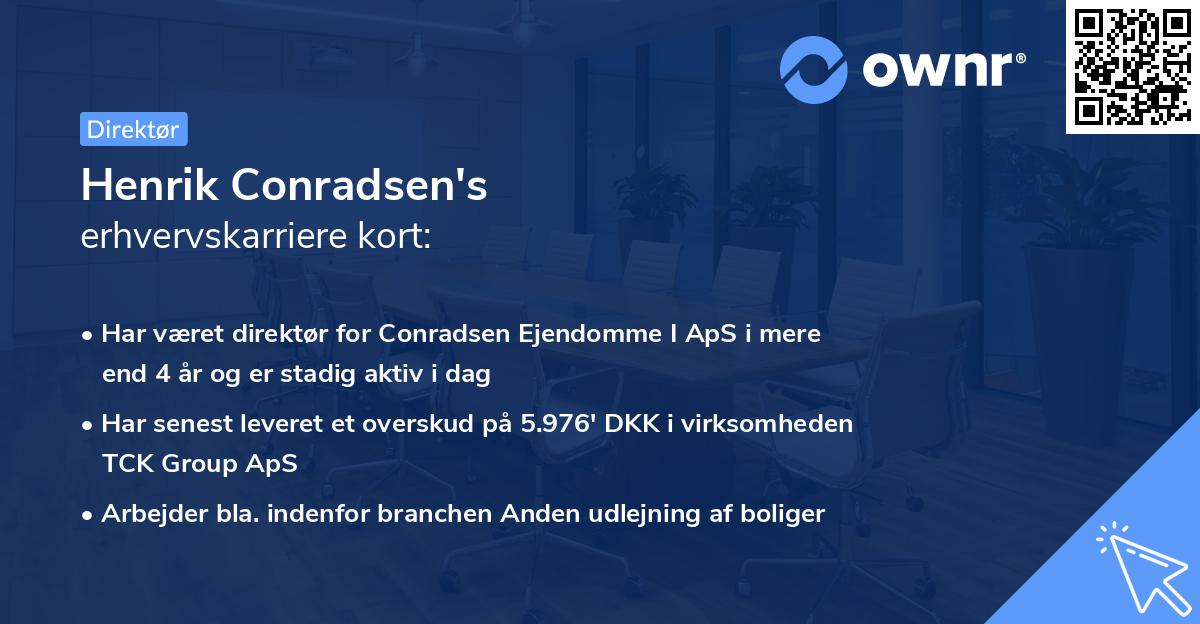 Henrik Conradsen's erhvervskarriere kort