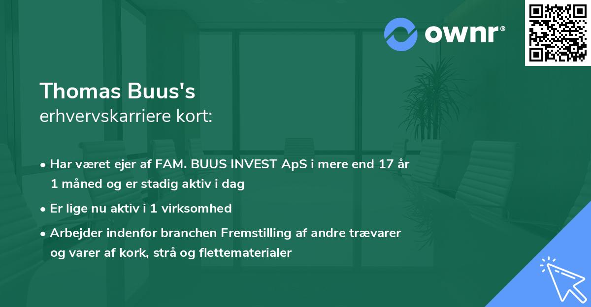 Thomas Buus's erhvervskarriere kort