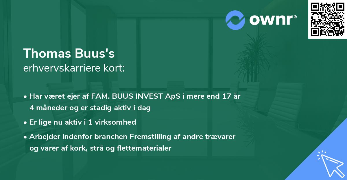 Thomas Buus's erhvervskarriere kort