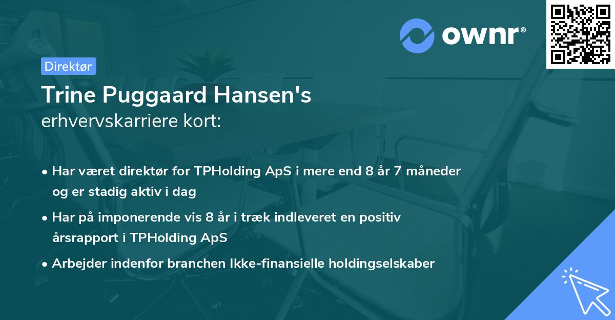 Trine Puggaard Hansen's erhvervskarriere kort