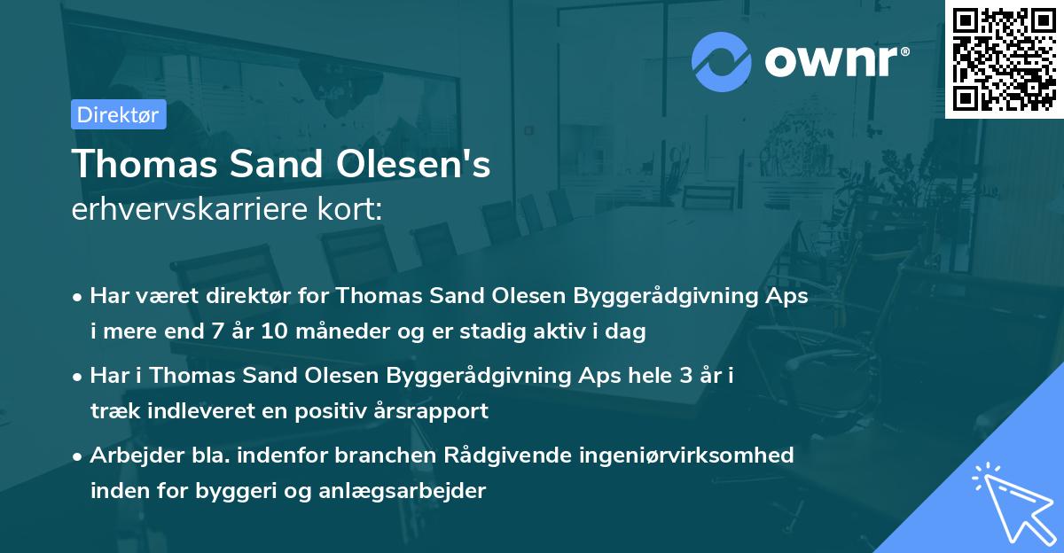 Thomas Sand Olesen's erhvervskarriere kort