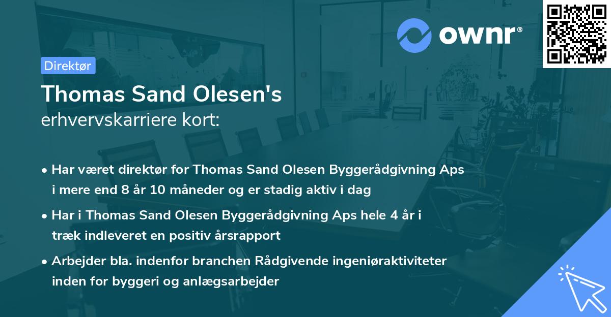 Thomas Sand Olesen's erhvervskarriere kort
