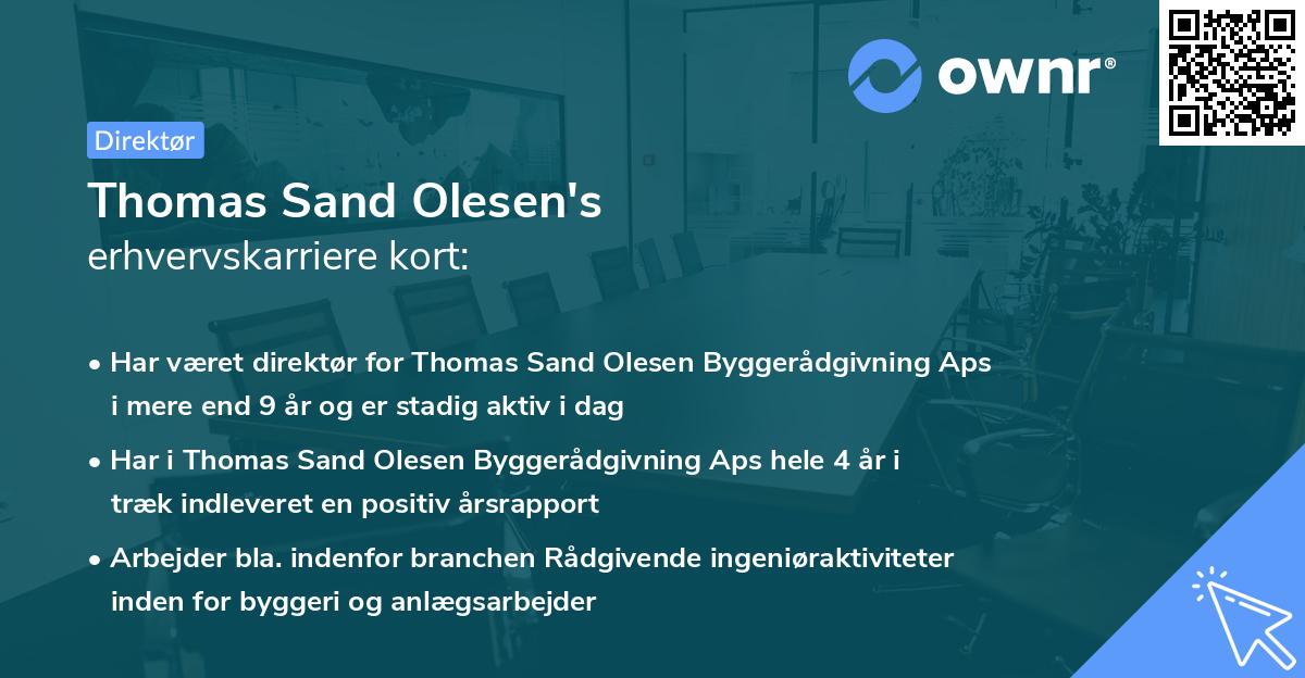 Thomas Sand Olesen's erhvervskarriere kort
