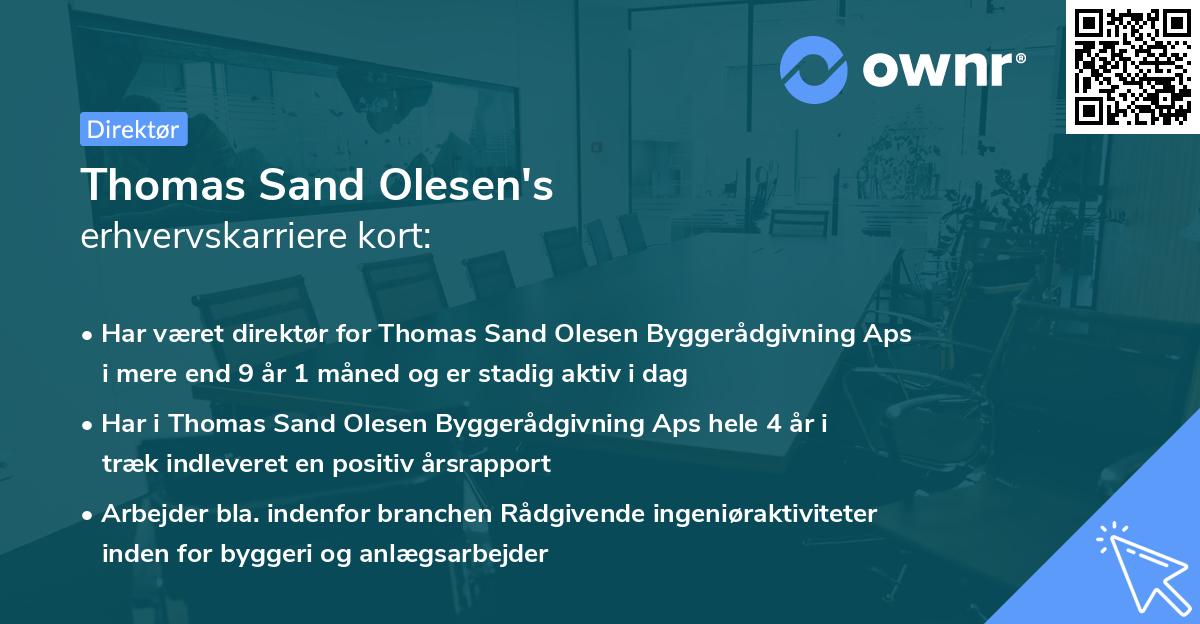 Thomas Sand Olesen's erhvervskarriere kort