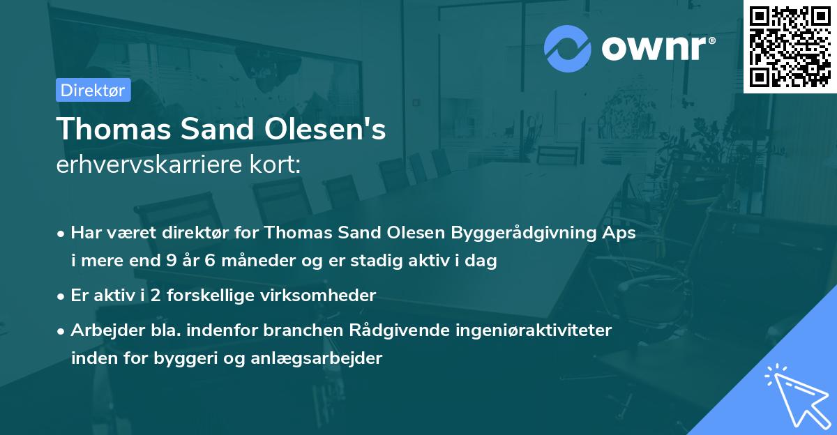 Thomas Sand Olesen's erhvervskarriere kort