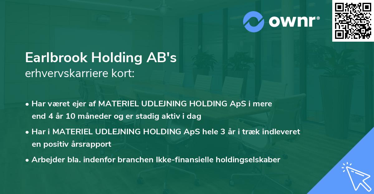 Earlbrook Holding AB's erhvervskarriere kort