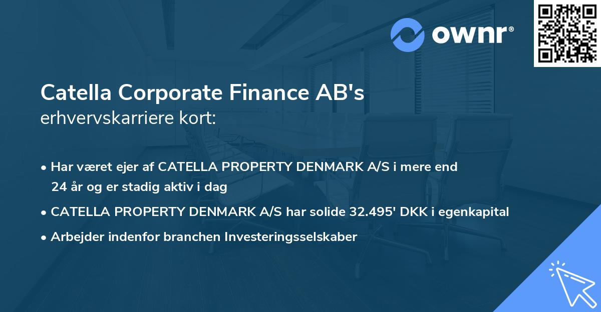 Catella Corporate Finance AB's erhvervskarriere kort