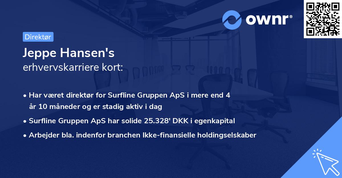Jeppe Hansen's erhvervskarriere kort
