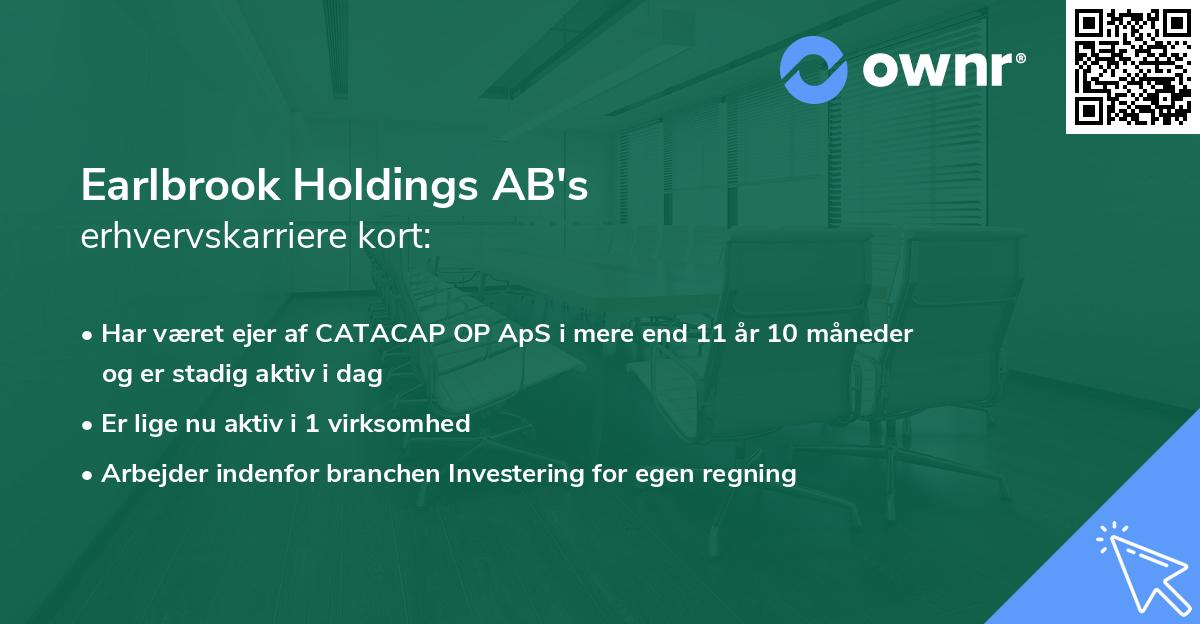 Earlbrook Holdings AB's erhvervskarriere kort