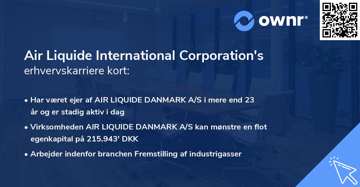 Air Liquide International Corporation's erhvervskarriere kort