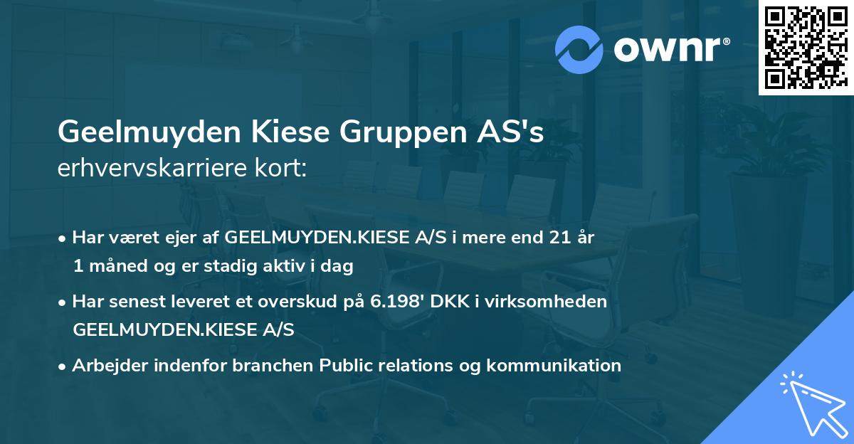 Geelmuyden Kiese Gruppen AS's erhvervskarriere kort