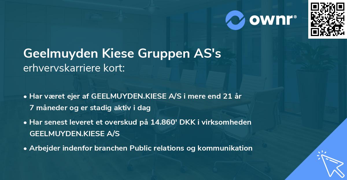 Geelmuyden Kiese Gruppen AS's erhvervskarriere kort