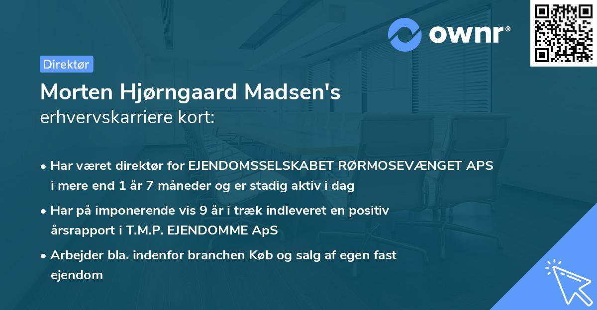 Morten Hjørngaard Madsen's erhvervskarriere kort