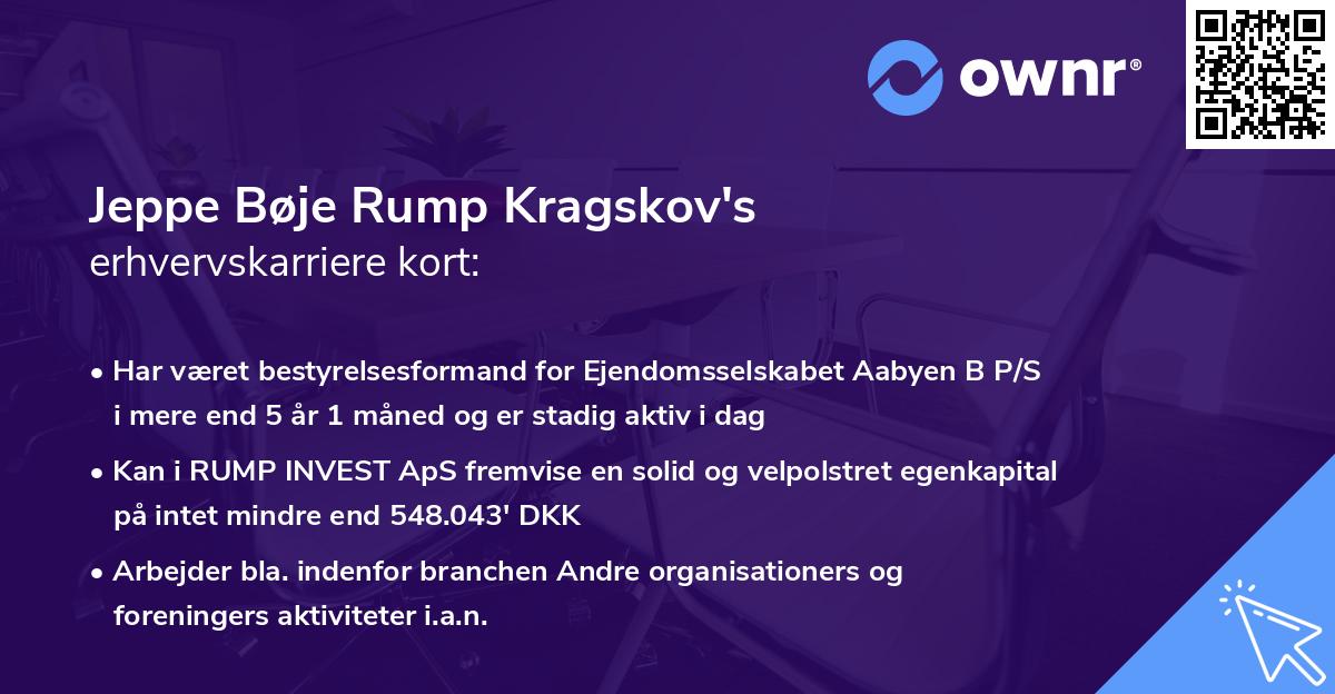 Jeppe Bøje Rump Kragskov's erhvervskarriere kort