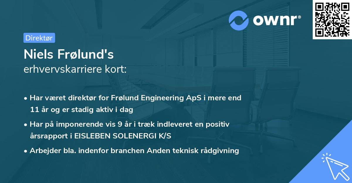 Niels Frølund's erhvervskarriere kort