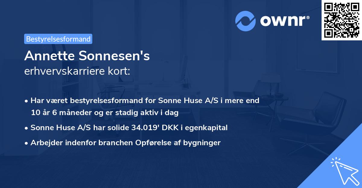 Annette Sonnesen's erhvervskarriere kort