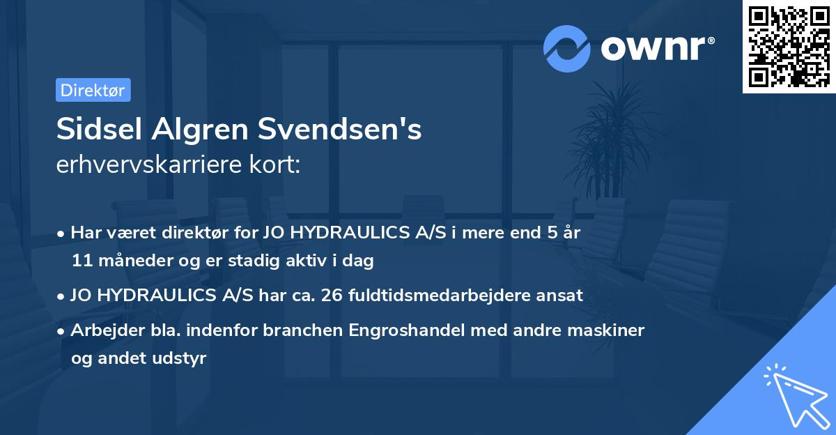 Sidsel Algren Svendsen's erhvervskarriere kort