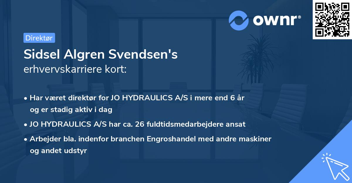 Sidsel Algren Svendsen's erhvervskarriere kort