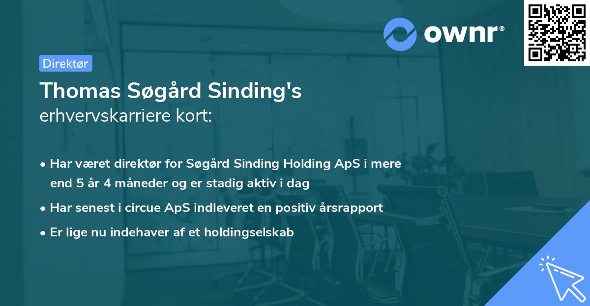 Thomas Søgård Sinding's erhvervskarriere kort
