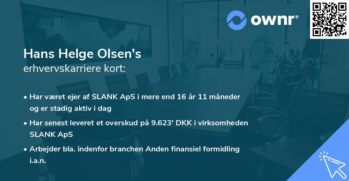 Hans Helge Olsen's erhvervskarriere kort