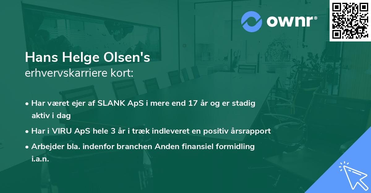 Hans Helge Olsen's erhvervskarriere kort