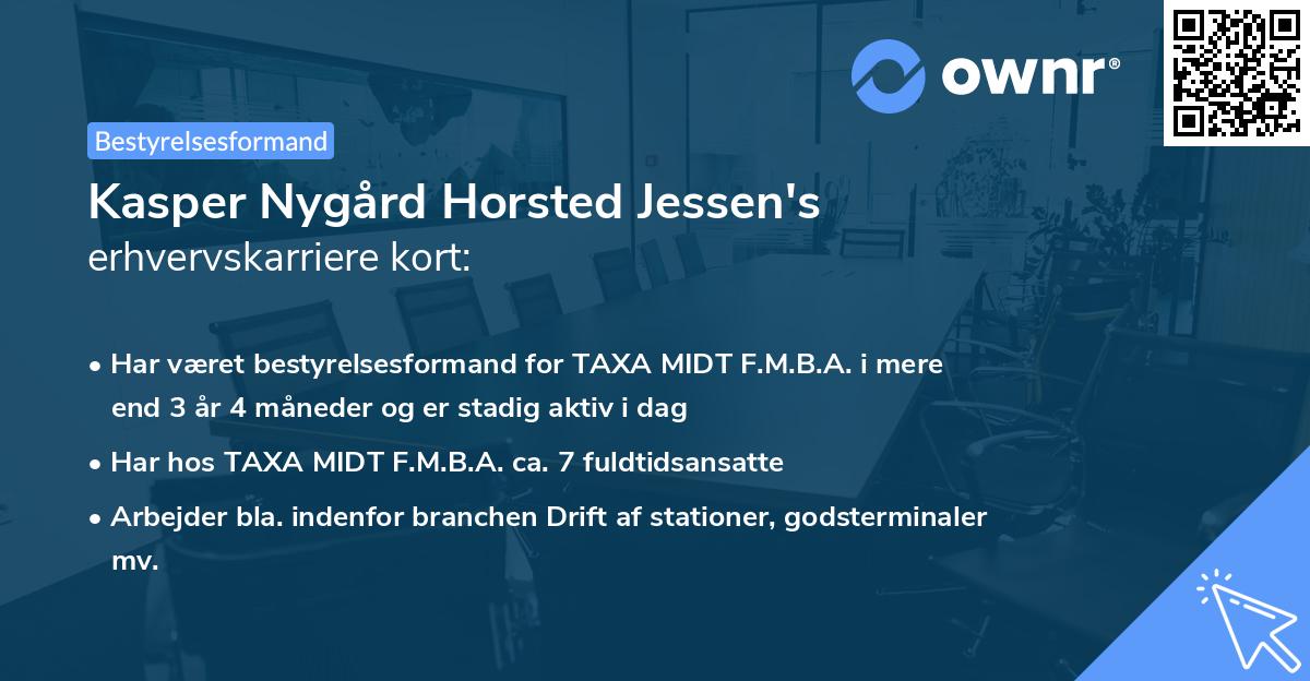 Kasper Nygård Horsted Jessen's erhvervskarriere kort