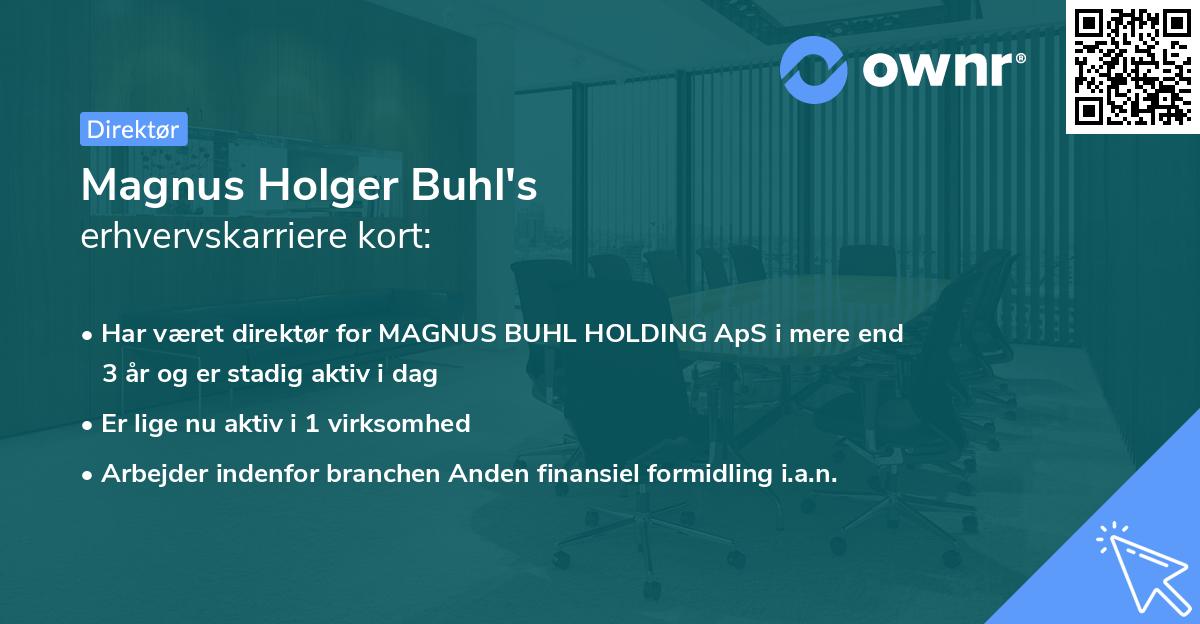 Magnus Holger Buhl's erhvervskarriere kort