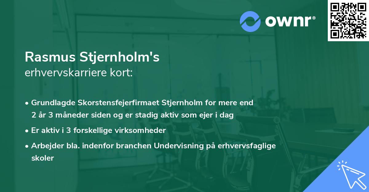 Rasmus Stjernholm's erhvervskarriere kort