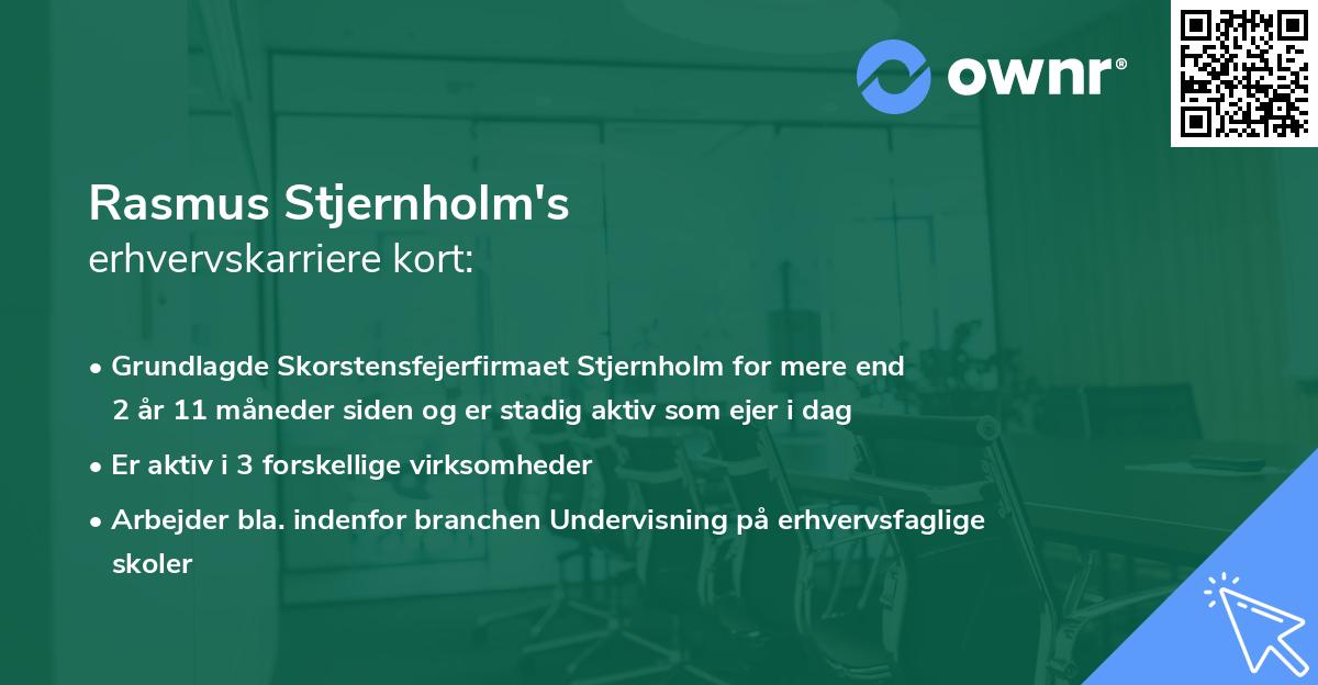 Rasmus Stjernholm's erhvervskarriere kort