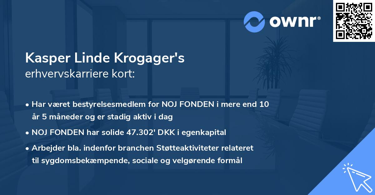 Kasper Linde Krogager's erhvervskarriere kort