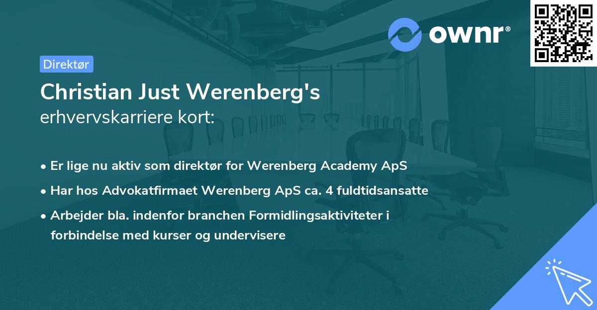 Christian Just Werenberg's erhvervskarriere kort