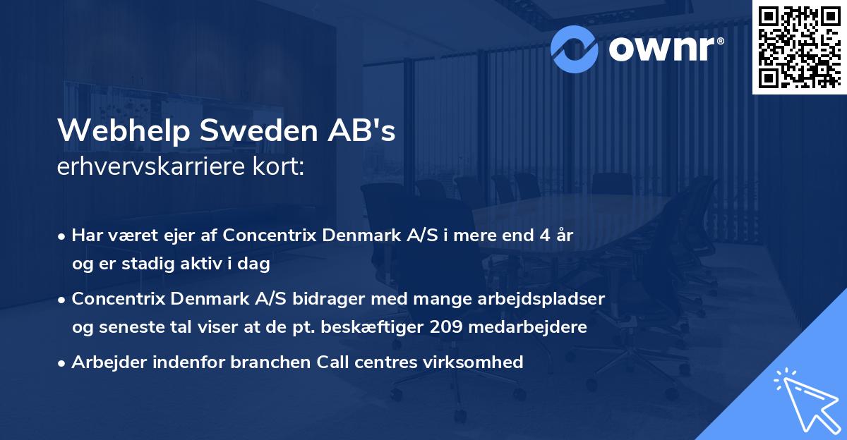 Webhelp Sweden AB's erhvervskarriere kort