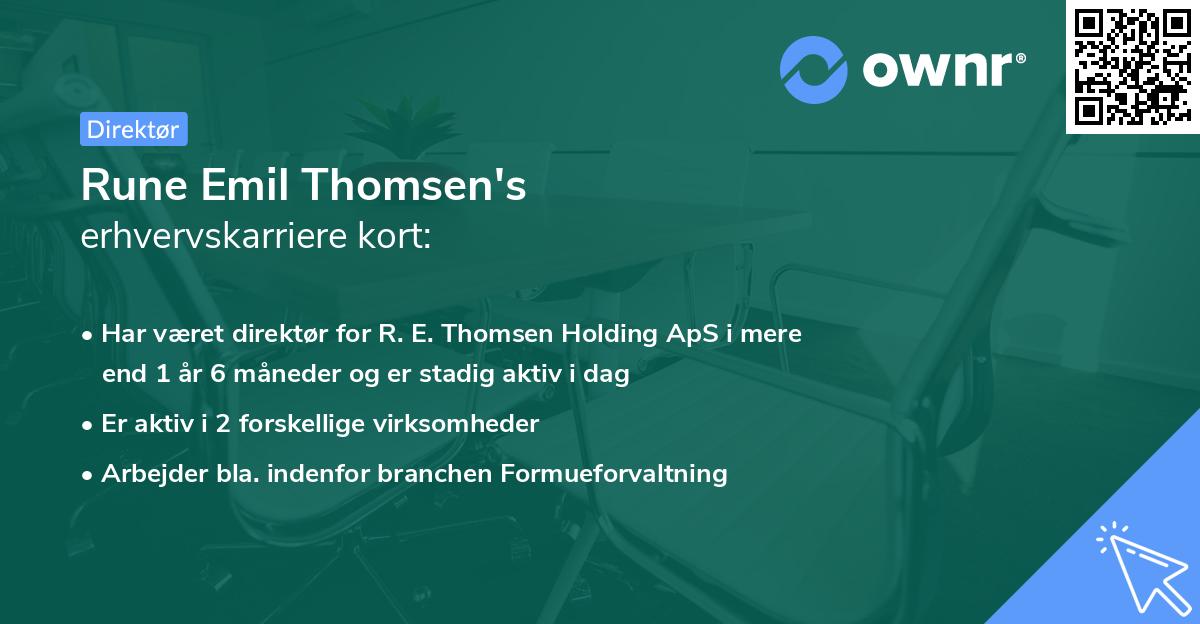 Rune Emil Thomsen's erhvervskarriere kort