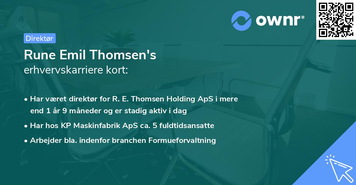 Rune Emil Thomsen's erhvervskarriere kort
