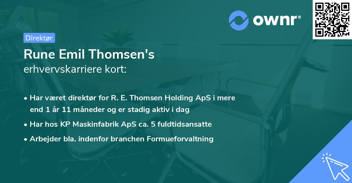 Rune Emil Thomsen's erhvervskarriere kort