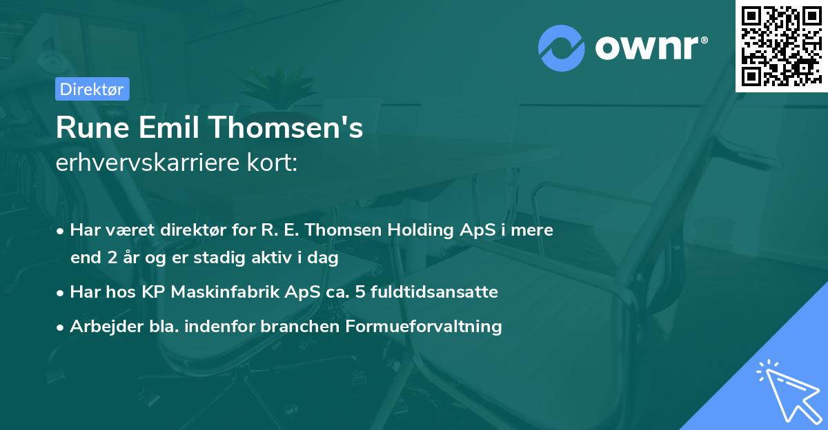 Rune Emil Thomsen's erhvervskarriere kort