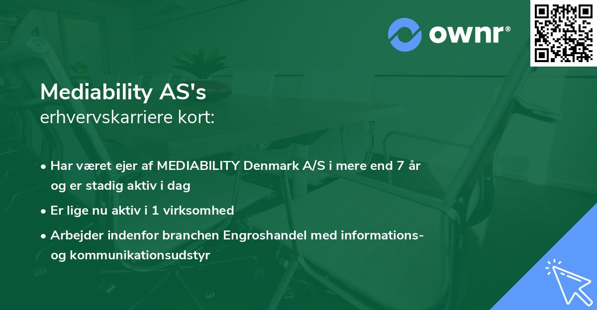 Mediability AS's erhvervskarriere kort