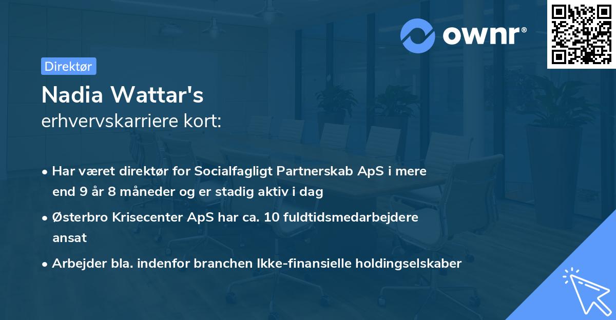 Nadia Wattar's erhvervskarriere kort