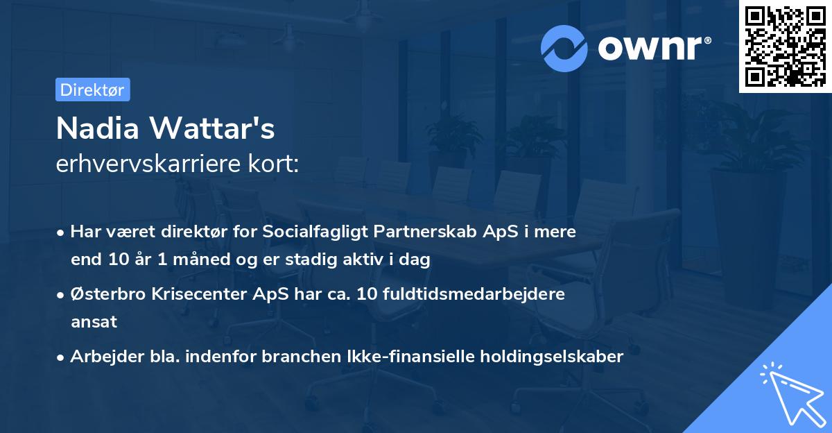 Nadia Wattar's erhvervskarriere kort