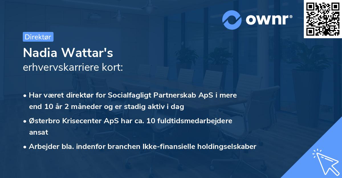 Nadia Wattar's erhvervskarriere kort