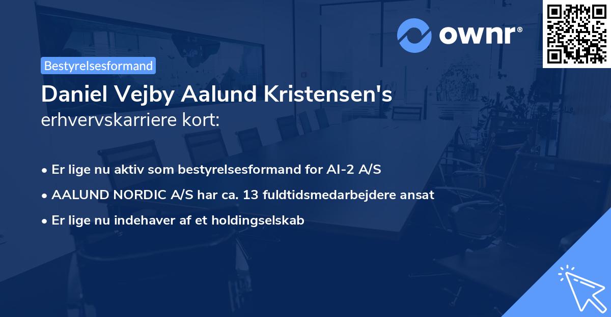 Daniel Vejby Aalund Kristensen's erhvervskarriere kort