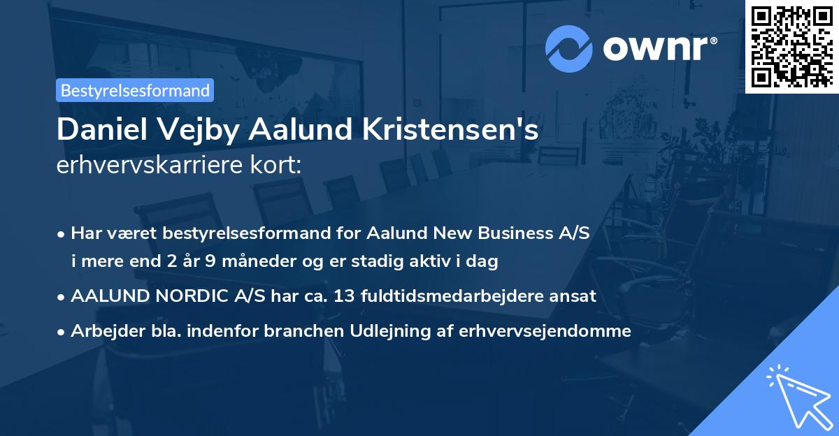 Daniel Vejby Aalund Kristensen's erhvervskarriere kort
